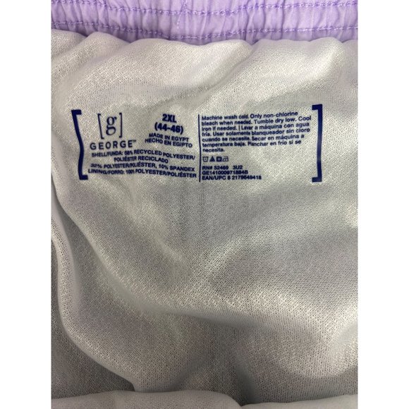 George Eboard Shorts Stretch Quick Dry UPF 50 Blue Stripe Purple Waistband Draws - Picture 9 of 9